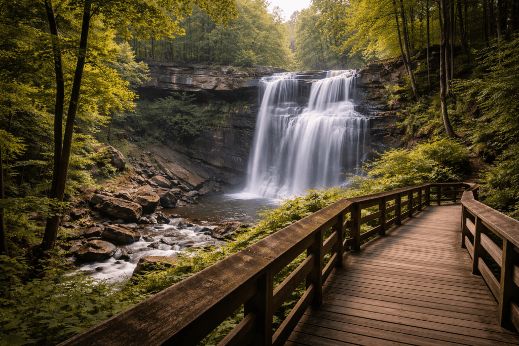 Brandywine Falls waterfall in Cuyahoga Valley National Park Ohio