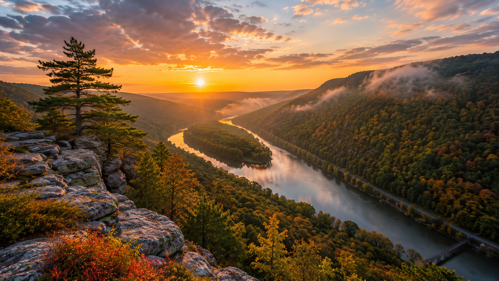 Historic small towns and mountains in Pennsylvania