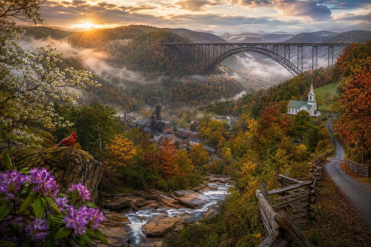 Mountain escapes and waterfalls in West Virginia