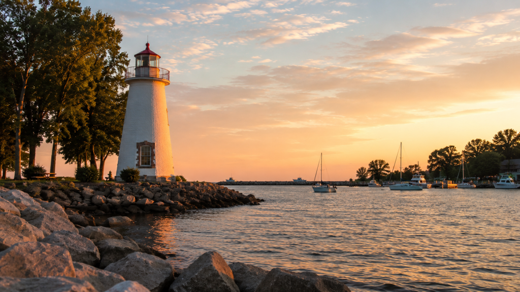 Fairport Harbor Lighthouse Along the Ohio Lake Erie Beach Road Trip
